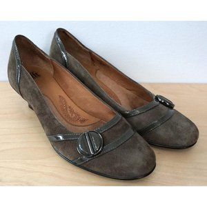 SOFFT Tan Brown Suede Leather Kitten Heels Pumps Size 9 M